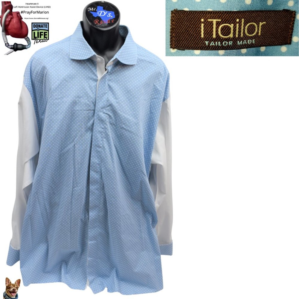 iTailor Blue PolkaDot L/S French Cuff Tailor 19 36